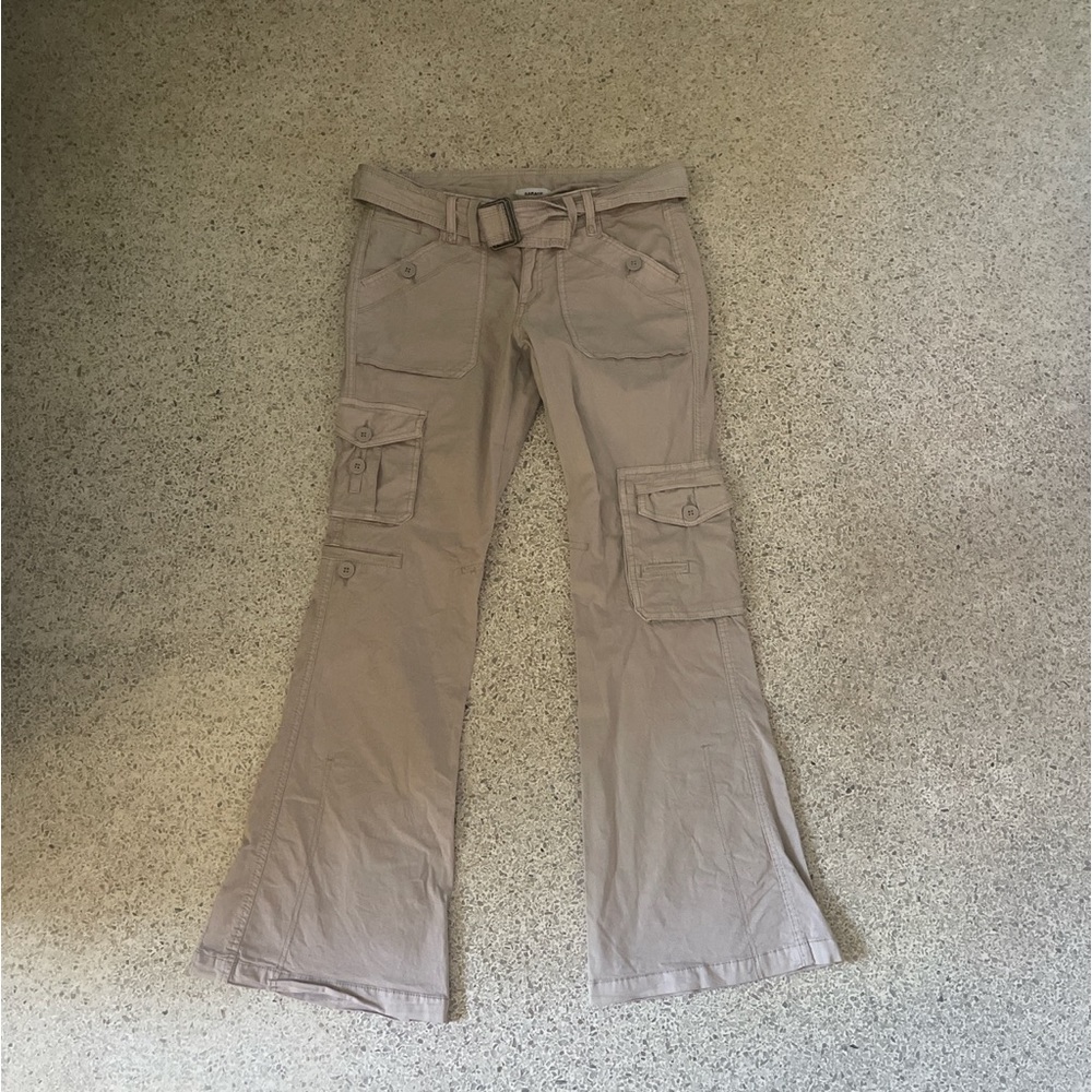 GARAGE CARGO LOWRISE FLARED PANTS